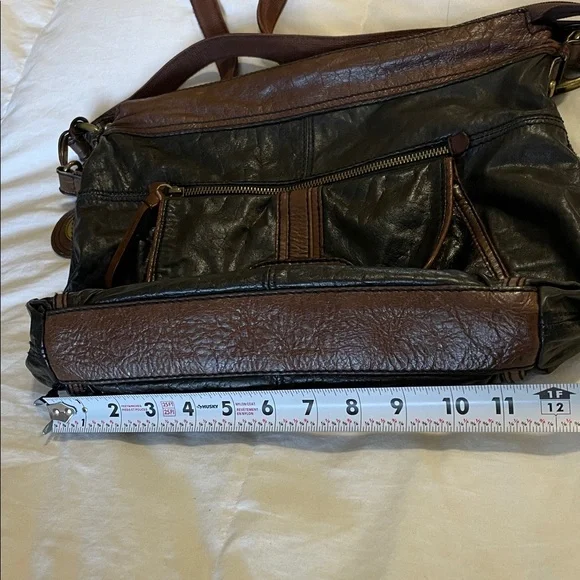 Fossil |Heritage |"Long Live Vintage"|Two-Tone | Leather |Crossbody/Shoulder Bag - Picture 14 of 16